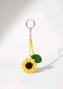 Sunflower Crochet Keychain