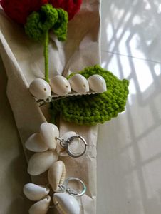 Bohemian Set Of Earrings And Clip.