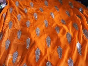 Orange Georgette Saree With Sequence Work...