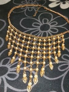 Heavy Long Necklace Golden Colour