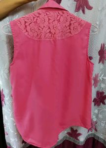 RIGO Pink Sleeveless Collared Top (Shoppers Stop)