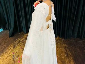 Beautiful White Chickenkari Lahnga