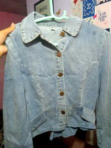 Denim Jacket w/ Flower Patch