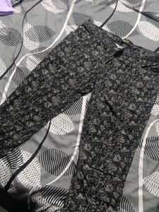 Printed Black &amp; Gray Pants