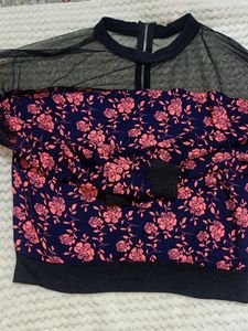 Pink Printed Floral Top❤️