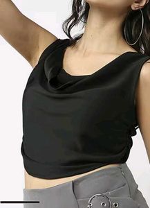 Shein Black Cowl Neck Top