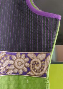 💥DIWALI OFFER💥Green &amp; Purple Embroidered Anarkal