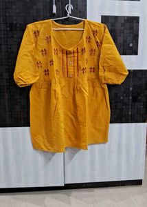 Mustard Embroidered Tunic