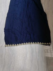 Navy Blue Embroidery Kurti