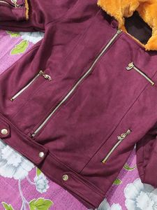 Girls Fancy Semi Winter Jacket- Chain On 5 Side