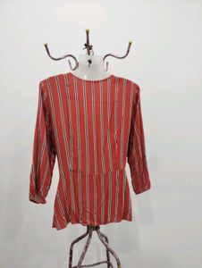 Striped Wrap Blouse