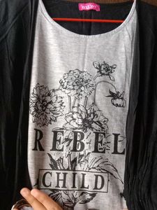 Black And Grey Top