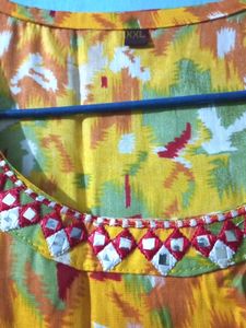 Cotton Anarkali Sleeveless Kurti For Women