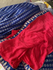 Blue Silk Lehenga Skirt