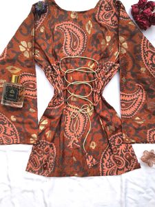 Paisley print Corset back kurti🫶🏻