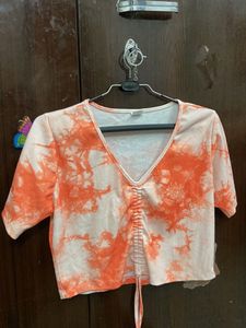 Tie-Dye Crop Top - V Neck
