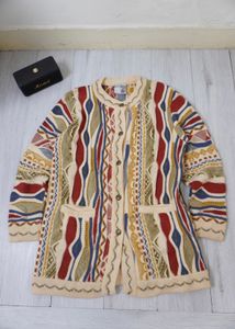 3D Knit Vintage Multicolor Cardi