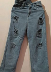 Ripped Wide Leg Jeans