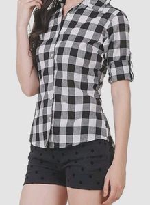 Trendy Black &amp; White Checkered Shirt