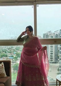 Pink Embroidered Lehenga