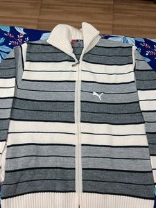 Puma Striped Zip-Up Sweater