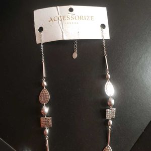 Silver Tone Geometric Necklace