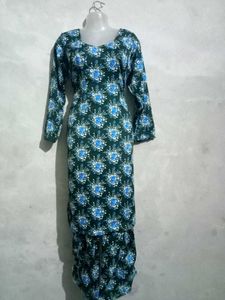 Green Printed Suit