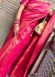 Banarsi Beautiful Magenta Pink Saree