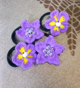 Crochet Purple 💜 Flower Hairbands