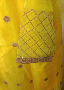 Elegant Yellow Embroidered Ethnic Gown