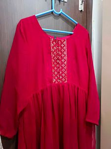 Red Naira Kurta