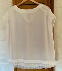 NEXT Ivory Sleeveless Blouse/Top with Lace