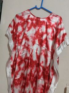 Awesome Looking Kaftaan Red And White Combination