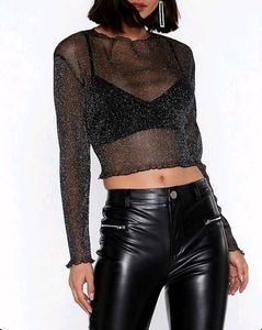 Black Sparkly Crop Top