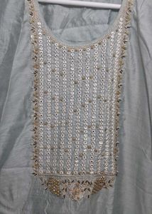 Embroidered Light Blue Kurti