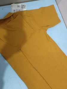 Mustard Pullover with Zipper Detail