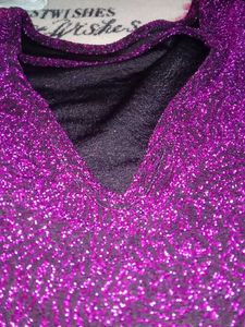 Vibrant Purple Sparkle Knit Top