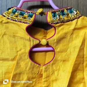 stone studded designer Yellow Blouse
