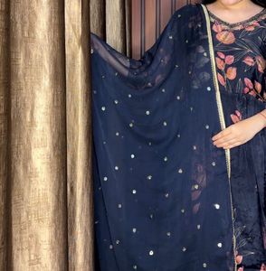 Chinnon Anarkali Gown Three piece suit set