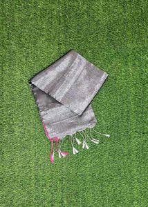 Semi Tissue Saree - Granite Grey