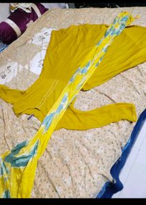 Yellow and pink frock  &amp; Dupatta