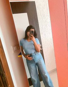H&amp;m Wide Leg Denim Jeans