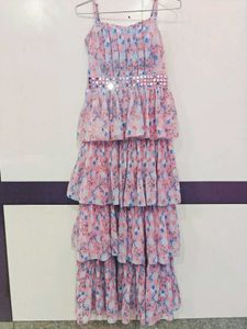 Floral Tiered Dress With Shrug