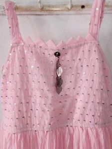 Pink Sequin Embellished Mini Shararat Set