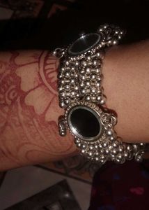 Silver Beaded Bracelet &amp; Earings