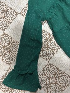 Green Sheer Ruffle Top