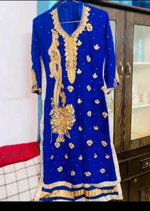 Royal Blue Diamond Kurti Heavy