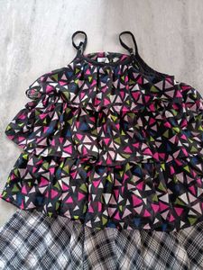 Checked Skirt with top
