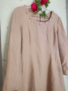 Beige Pearl Embellished Top warm wear