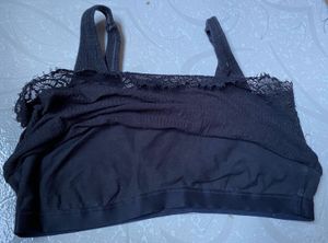 Aerie Black Lace Trim Bralette – Size Large
